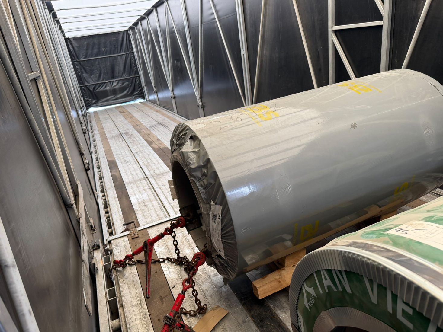 Inside a Conestoga trailer